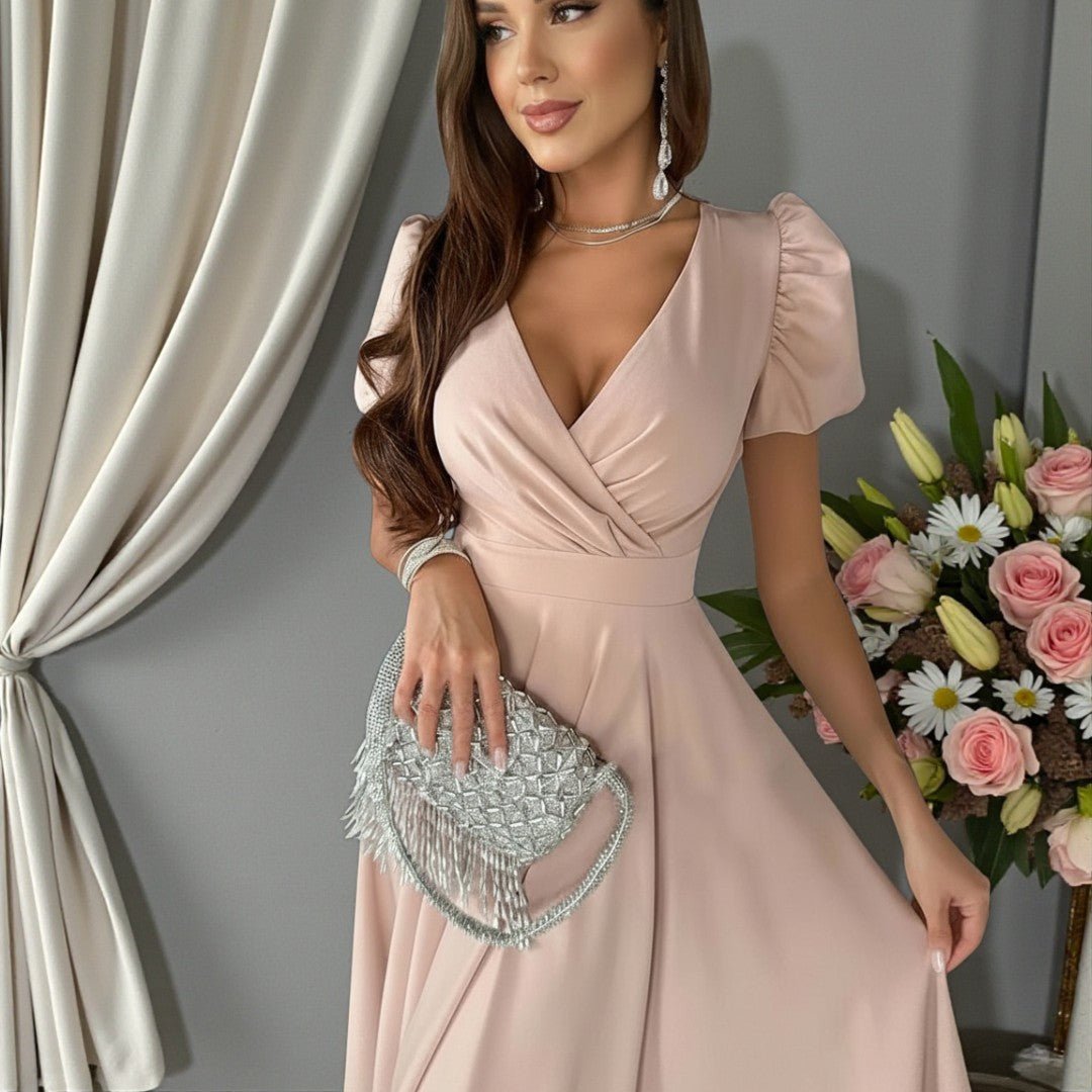 Elegantes Sukienka-Midikleid für Damen – Hochzeitsgast mit Spitze 2