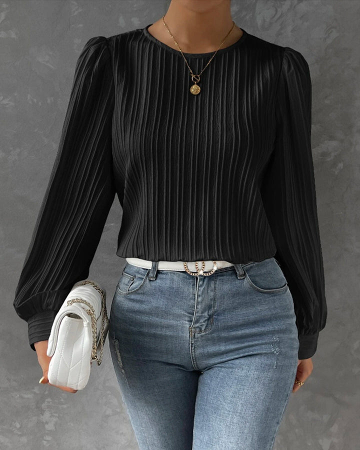 Faltenbluse für Damen | Langarm