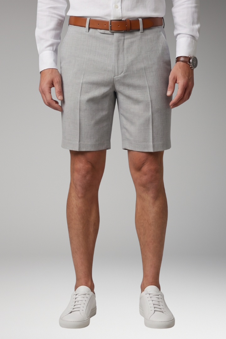Faltenshorts fuer Damen Knopf und Reissverschluss 3