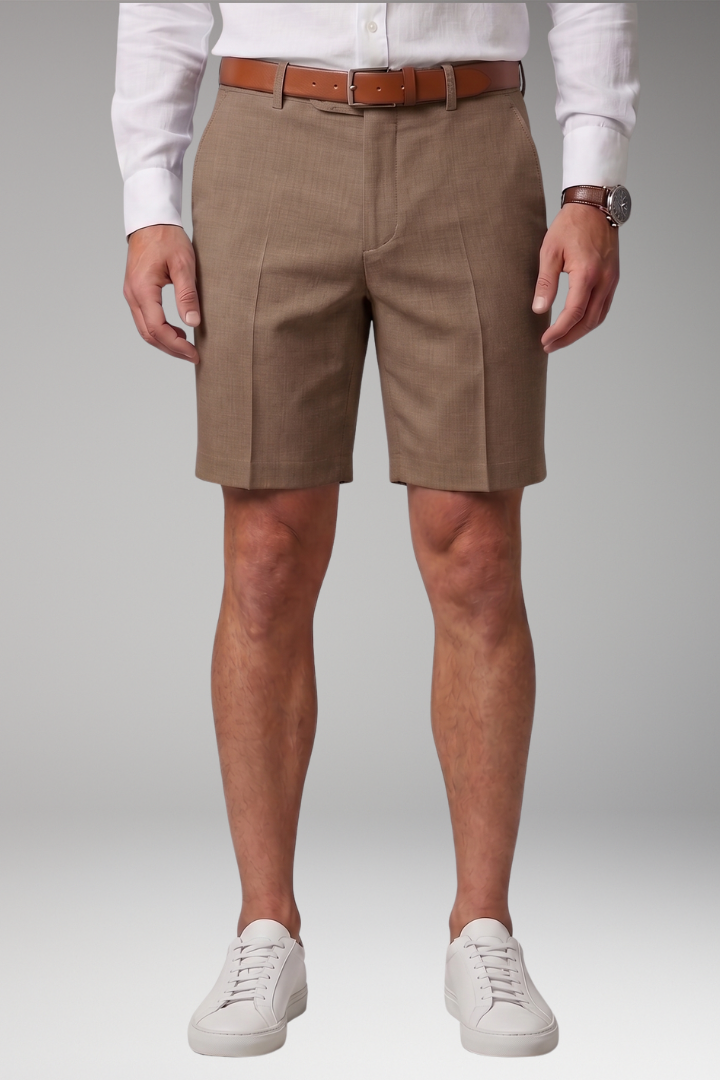 Faltenshorts fuer Damen Knopf und Reissverschluss 8