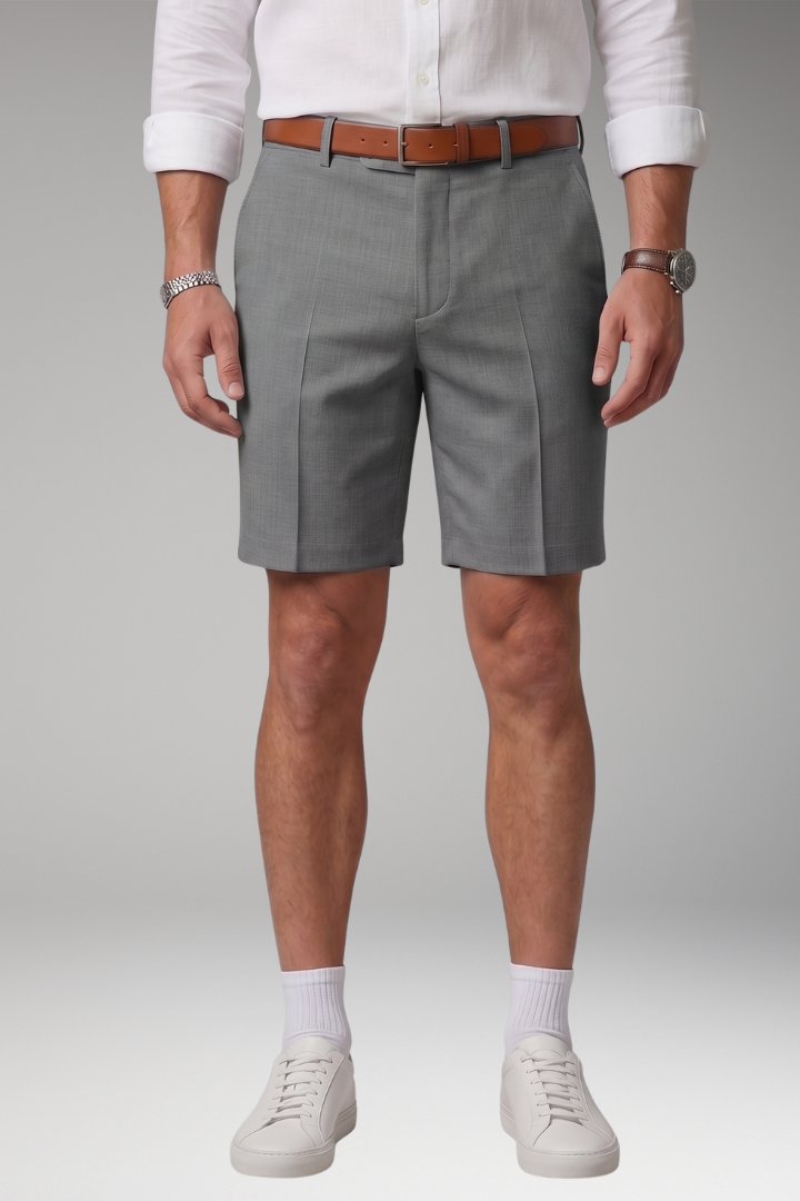 Faltenshorts fuer Damen Knopf und Reissverschluss 9