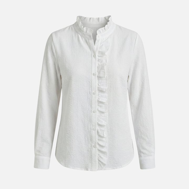 Feminine Bluse mit Rüschensaum für Frauen