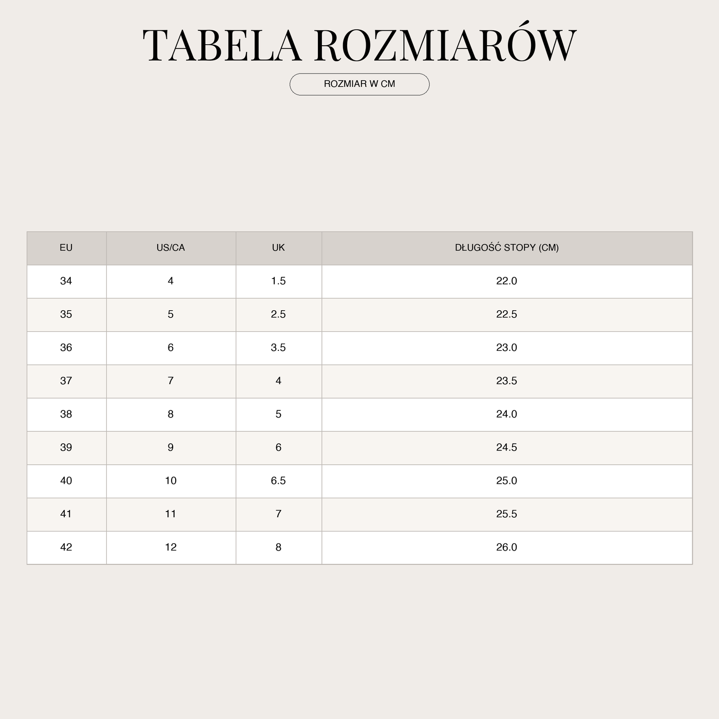 Flache Damen-Sandalen | T-Riemen size chart