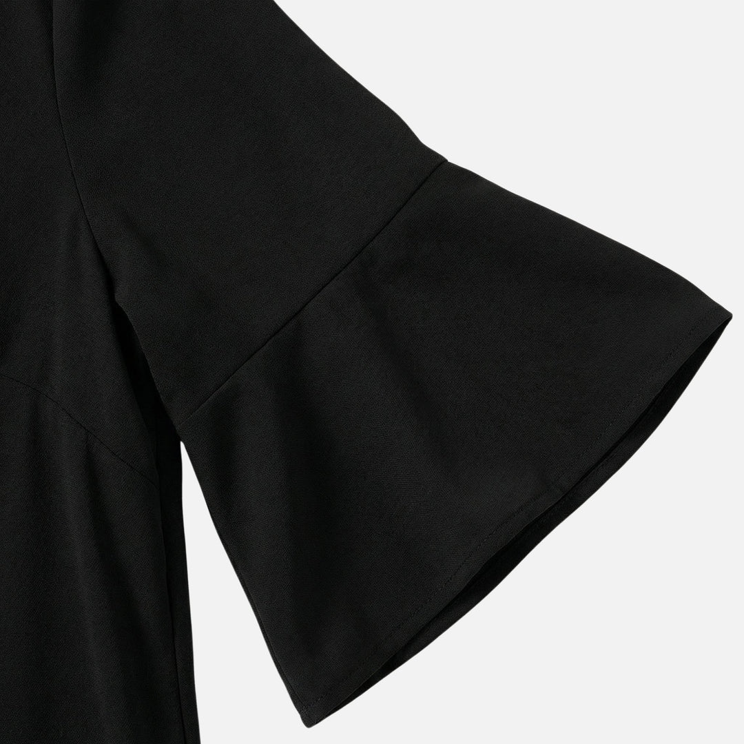 Fließendes Midikleid mit Leoparden-V-Ausschnitt für Damen