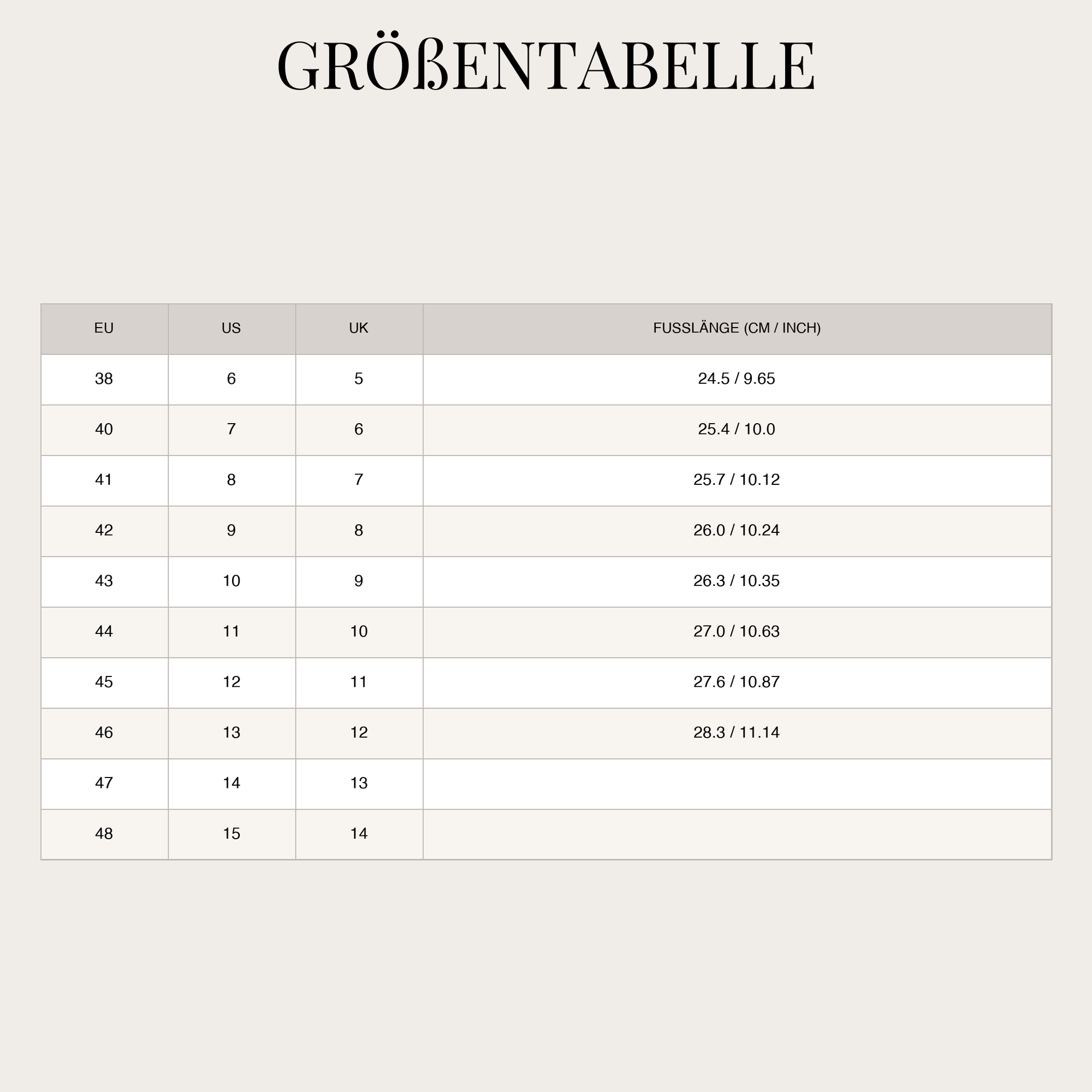 Size Chart