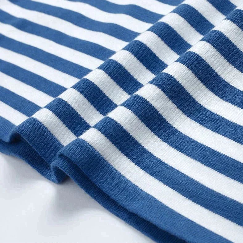Gestreifter Strick-Pullover für Damen – Weich in Einheitsgröße 6