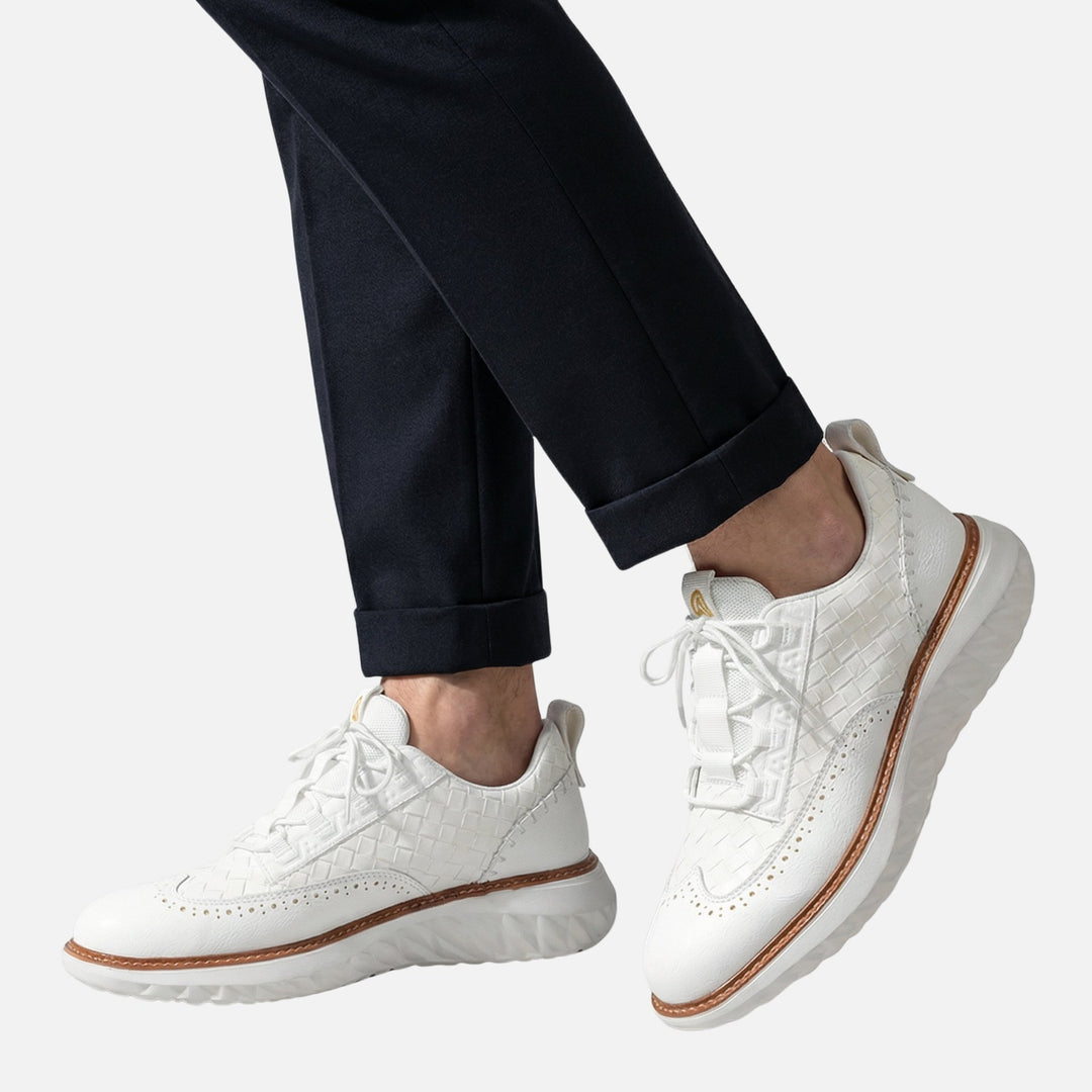 Gewebte Brogue-Sneaker mit dicker Sohle für Herren