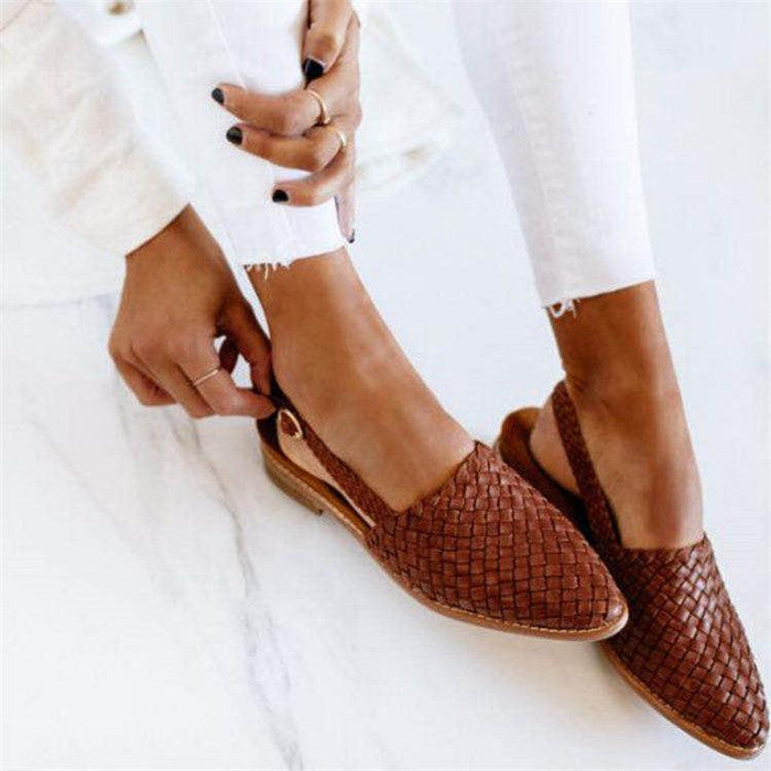 Gewebte Slingbacks mit verstellbarem Riemen fuer Damen 1