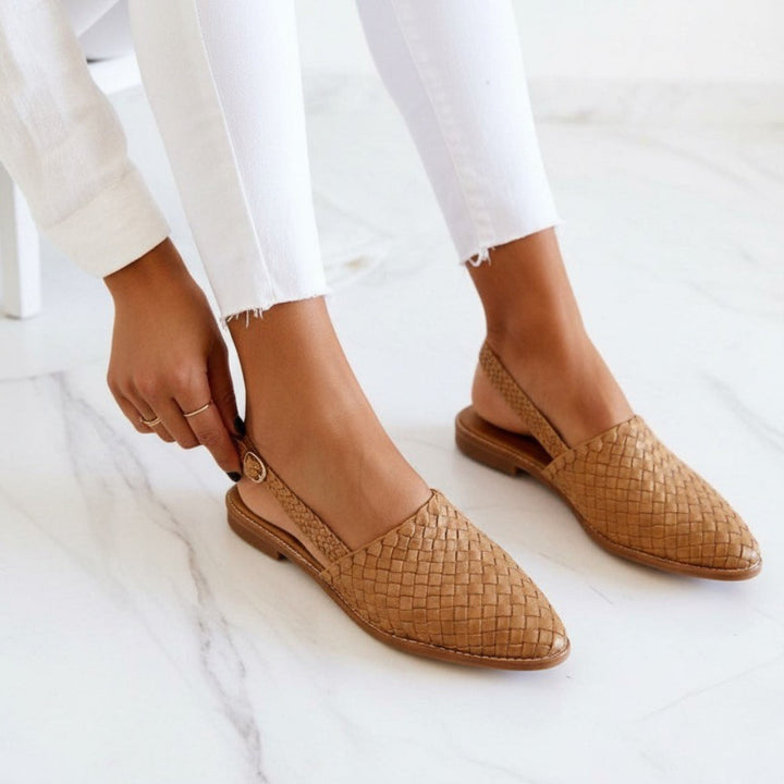 Gewebte Slingbacks mit verstellbarem Riemen fuer Damen 5