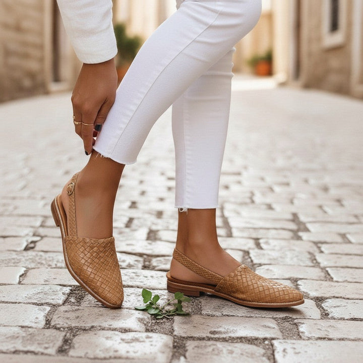 Gewebte Slingbacks mit verstellbarem Riemen fuer Damen 6