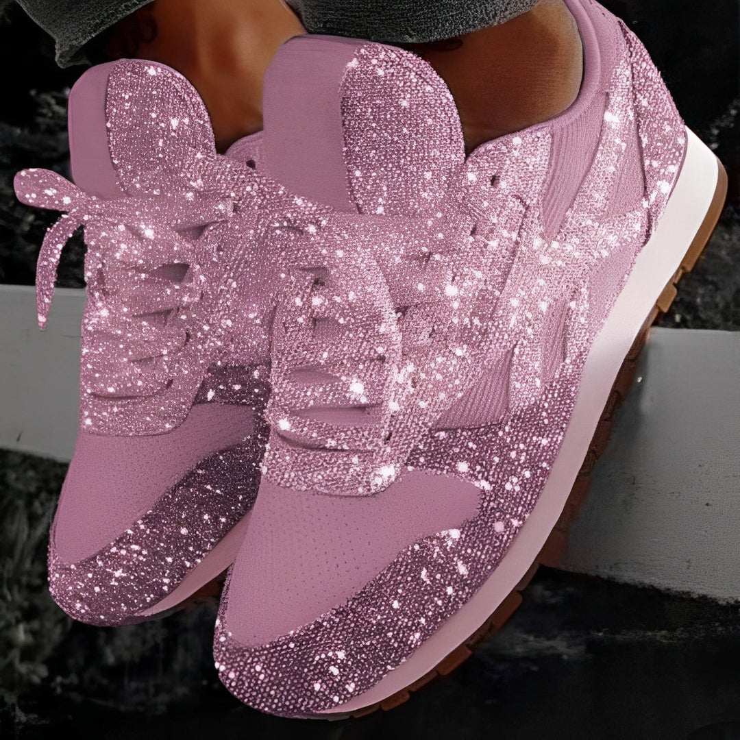 Glitzer Design bequemer Sneaker Komfort fuer Damen 6