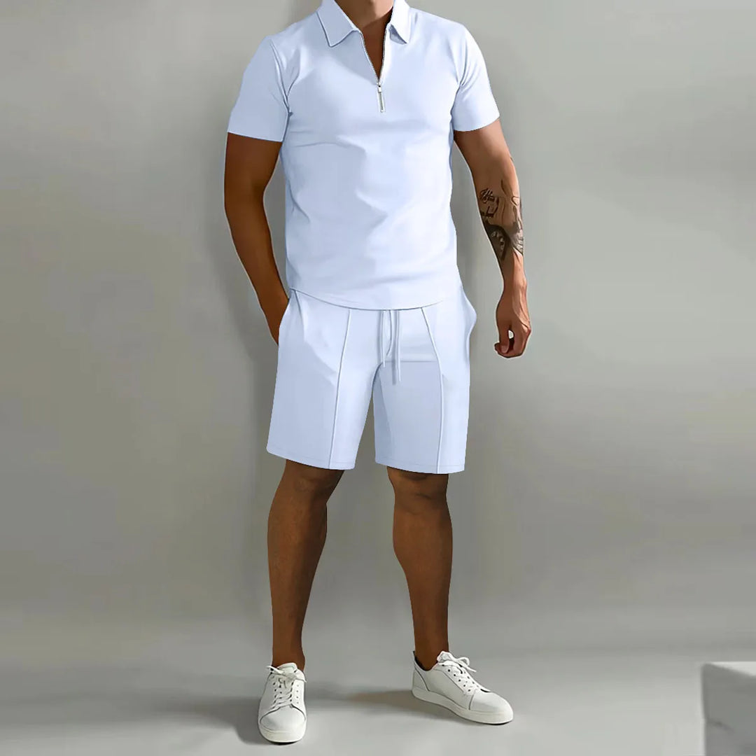 Feinstrick_Half_Zip_Polo_Shorts_Set_f_r_Herren_3