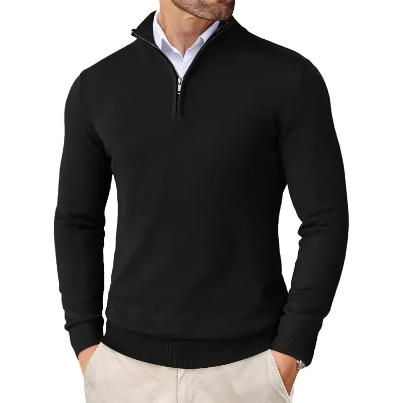 Half-Zip-Pullover für Herren – Klassischer Schnitt mit Stehkragen 1