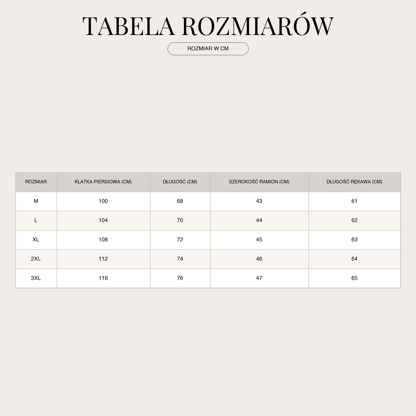 Sweter męski z półzamkiem – Klasyczny krój ze stójką size chart