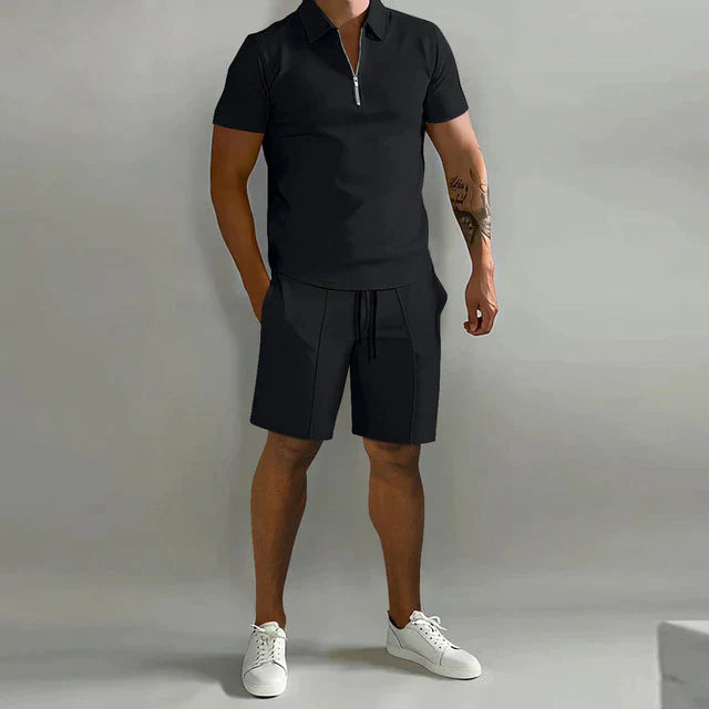 Half_Zip_Soft_Knit_Polo_and_Shorts_Set_for_Men_2