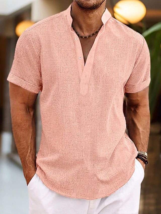 Henley-Shirt für Herren – Mit kurzen Ärmeln und Knopfleiste 1