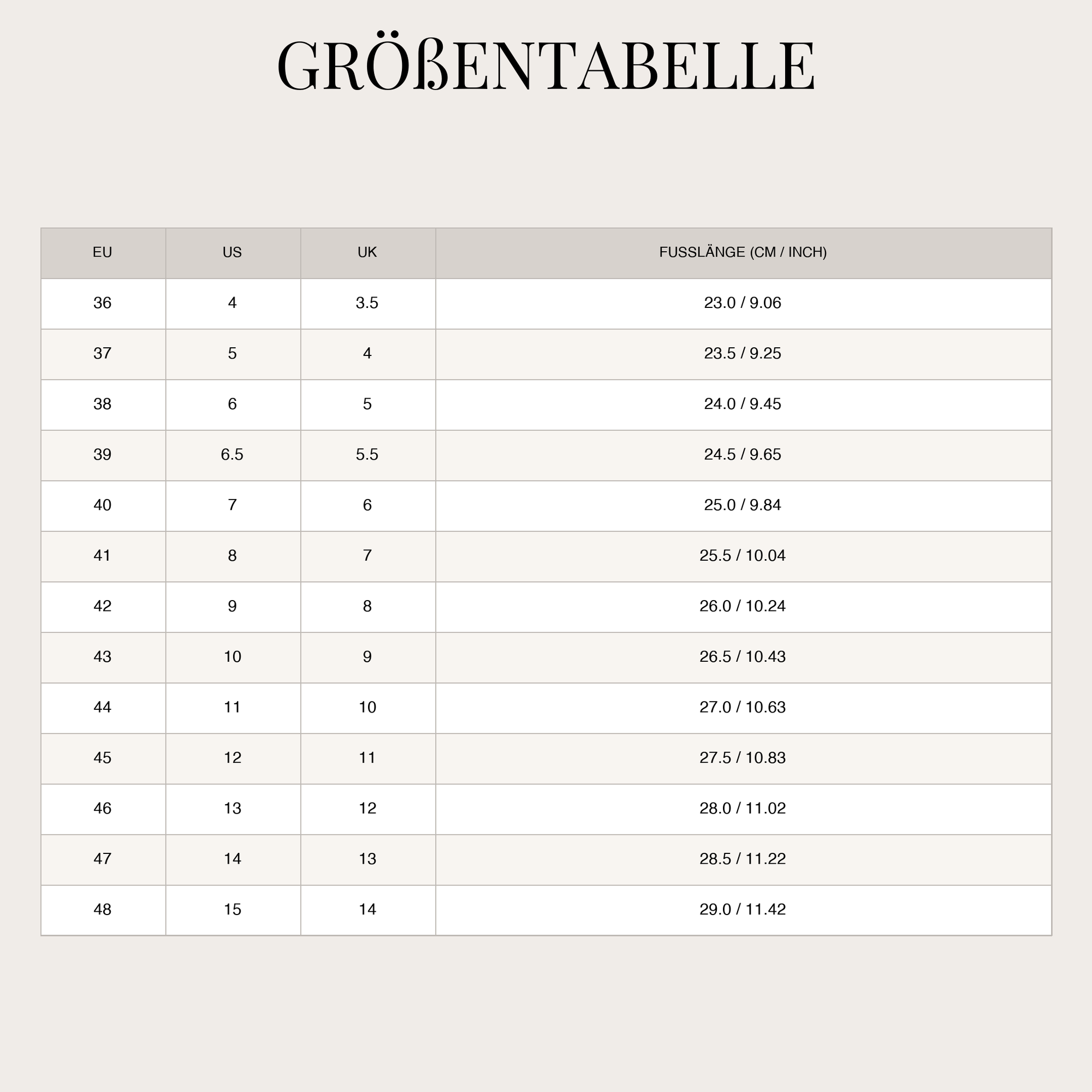 Size Chart