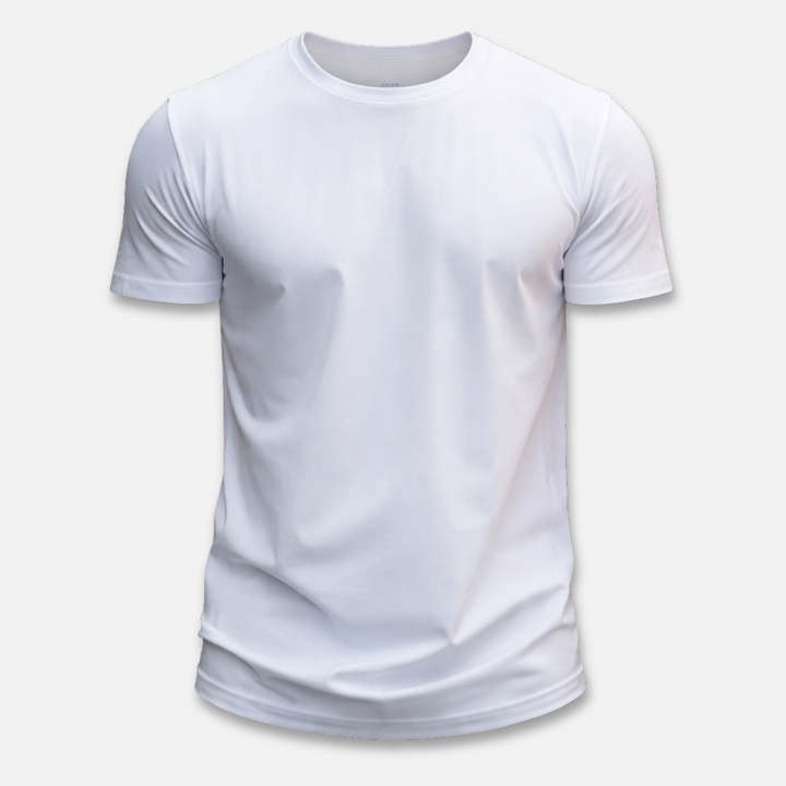 Herren Rundhals Kurzarm-T-Shirt mit sauberem Abschluss