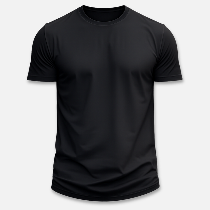 Herren Rundhals Kurzarm-T-Shirt mit sauberem Abschluss