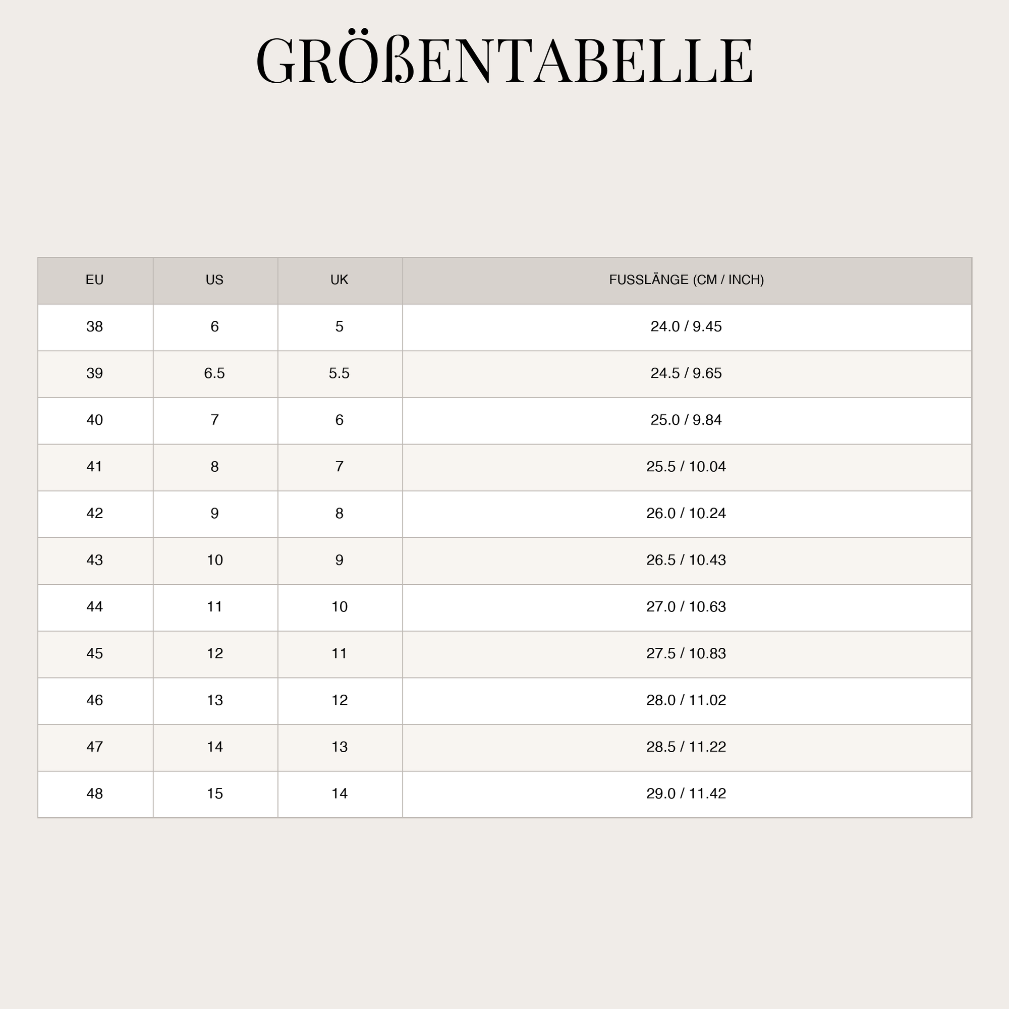 Size Chart