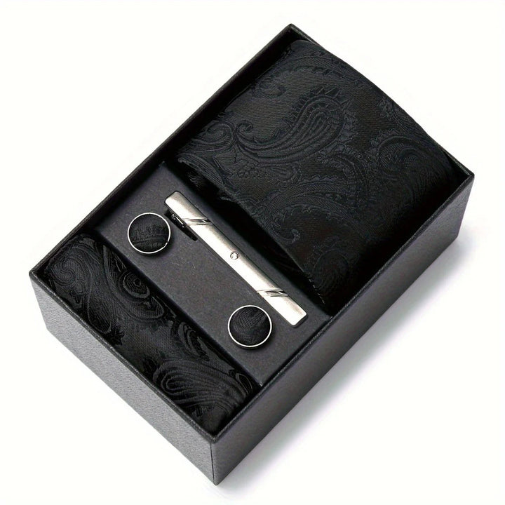 Herren_Krawatten_Set_mit_Paisley_Muster_Einstecktuch_Clip_Mansche_4