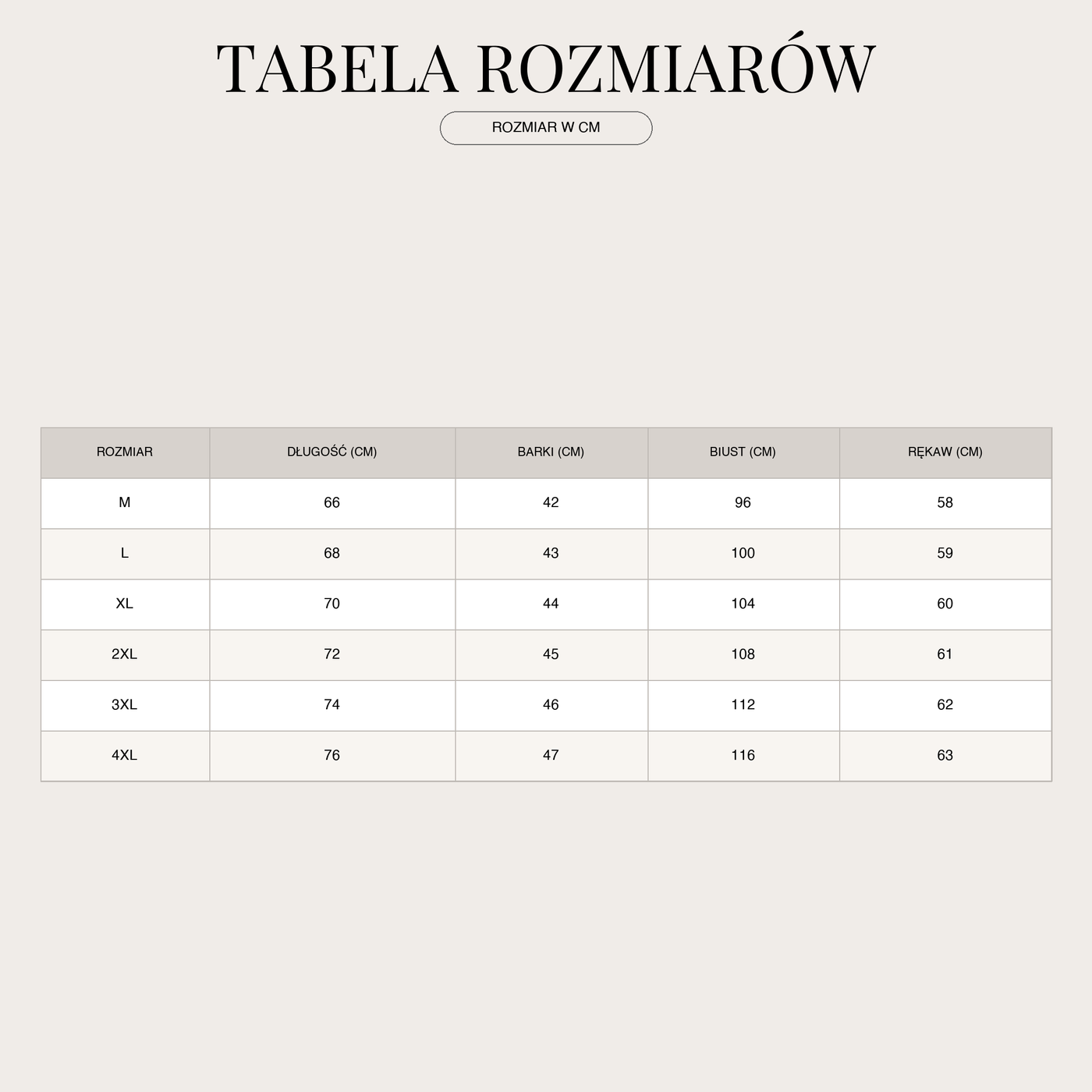 Męska koszula z długim rękawem | Formalna size chart