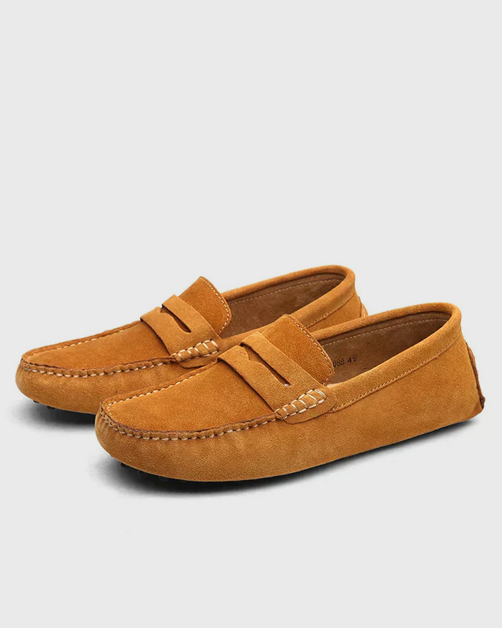 Lässige Herren-Loafer aus Wildleder – Leichte strukturierte Business-Schuhe
