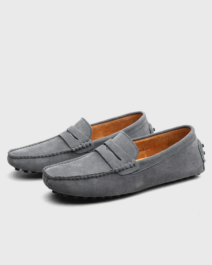 Lässige Herren-Loafer aus Wildleder – Leichte strukturierte Business-Schuhe
