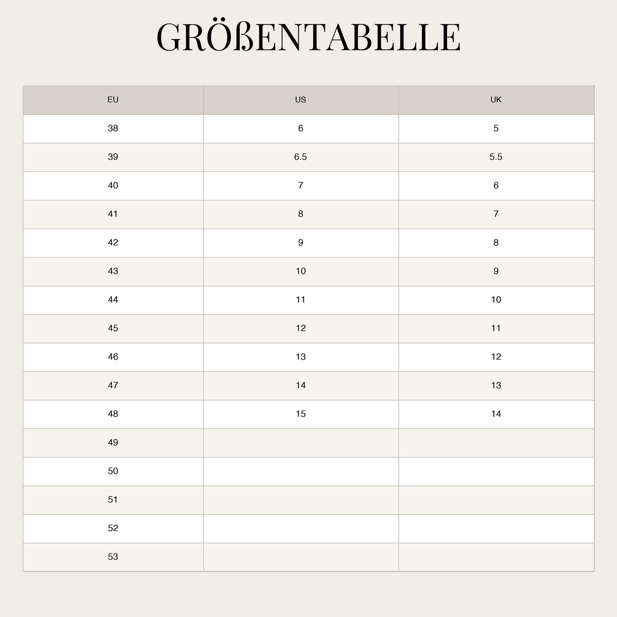 Size Chart