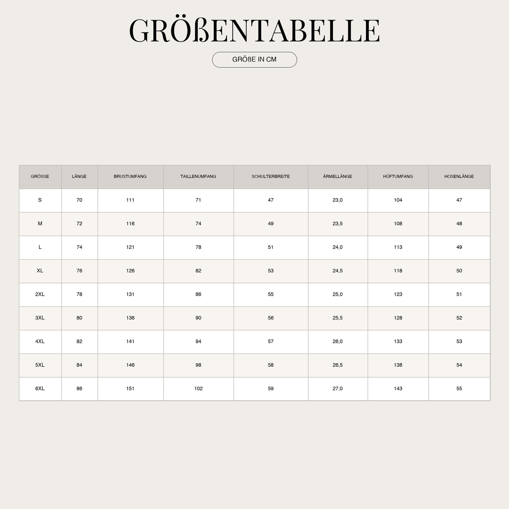 Size Chart