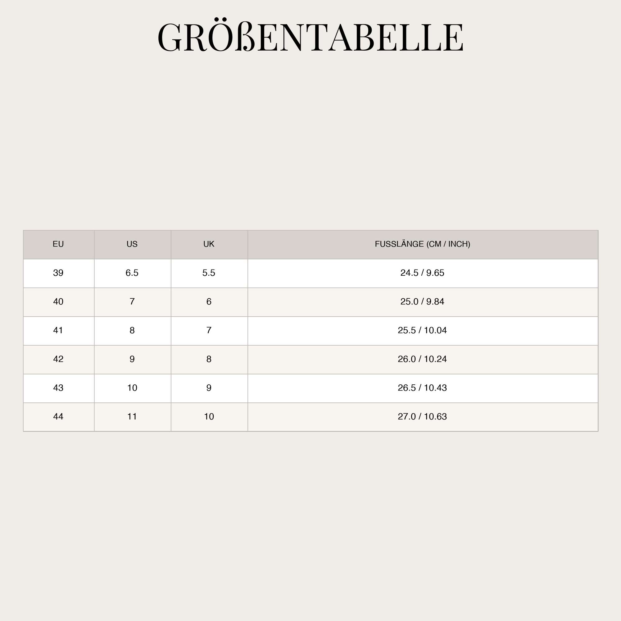 Size Chart