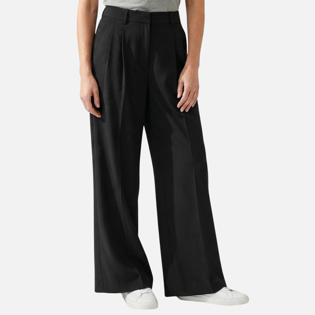 Hose im Relaxed Fit Weites Bein mit Bundfalten für Damen
