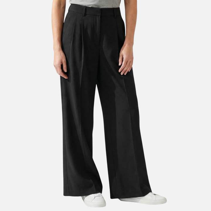 Hose im Relaxed Fit Weites Bein mit Bundfalten für Damen
