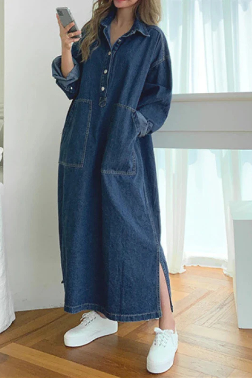 Jeans_Maxikleid_fur_Damen_Oversized_mit_Kragen_und_Taschen_5