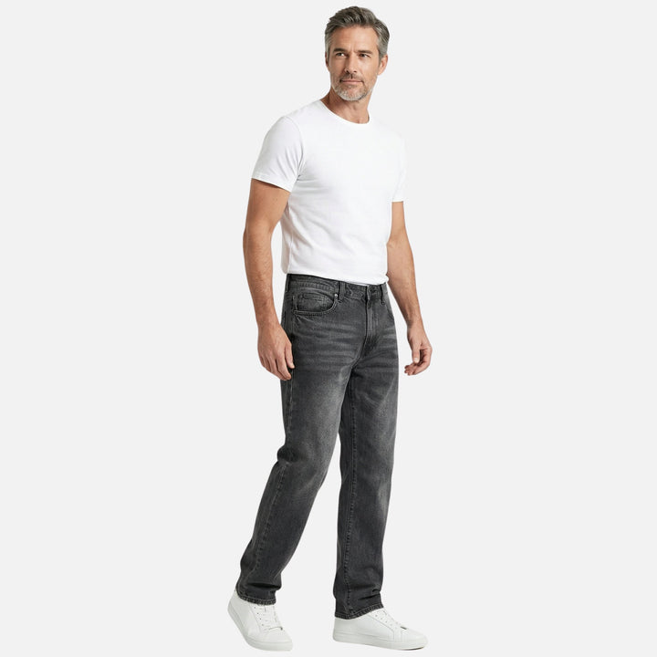 Jeansy z denimu o prostych nogawkach i swobodnym wypraniu dla mężczyzn