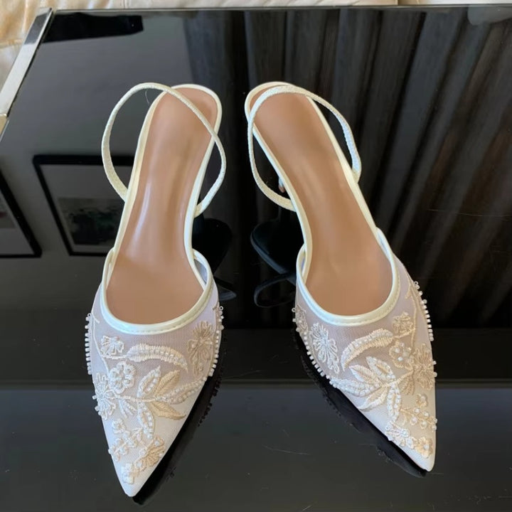 Kitten-Heel-Slingbacks für Damen – Spitze Kappe & Netzstoff 7