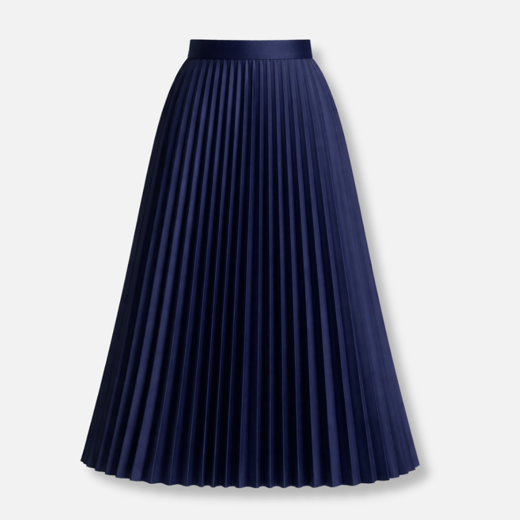 Klassischer plissierter Midirock mit hoher Taille für Damen