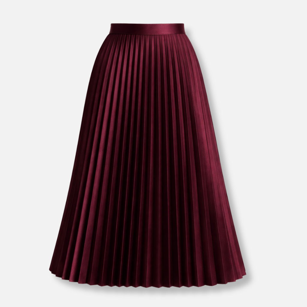 Klassischer plissierter Midirock mit hoher Taille für Damen
