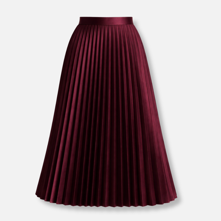 Klassischer plissierter Midirock mit hoher Taille für Damen