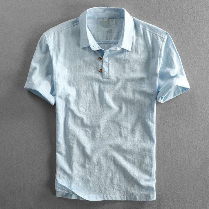 Klassisches Leinen Polohemd fuer Herren 4