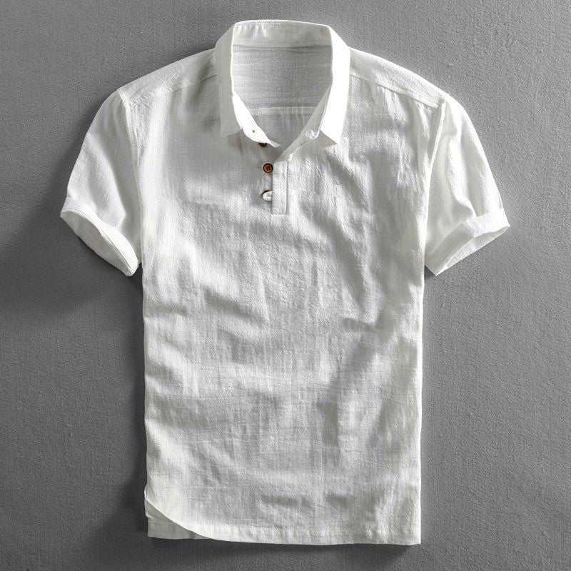 Klassisches Leinen Polohemd fuer Herren 5