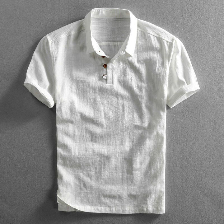 Klassisches Leinen Polohemd fuer Herren 5