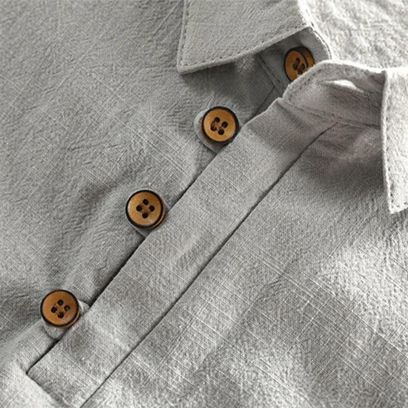 Klassisches Leinen Polohemd fuer Herren 7