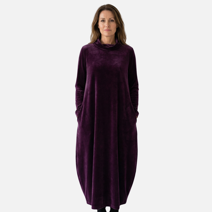 Klassisches Midi Kleid Atmungsaktives Freizeitkleid für Damen