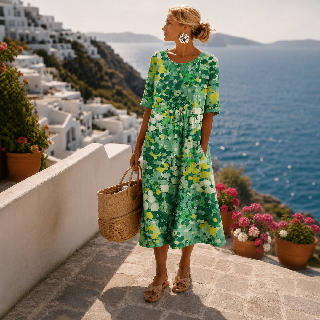 Kleid für Damen – Buntes Blumenmuster & Entspannter A-Linien-Schnitt 2