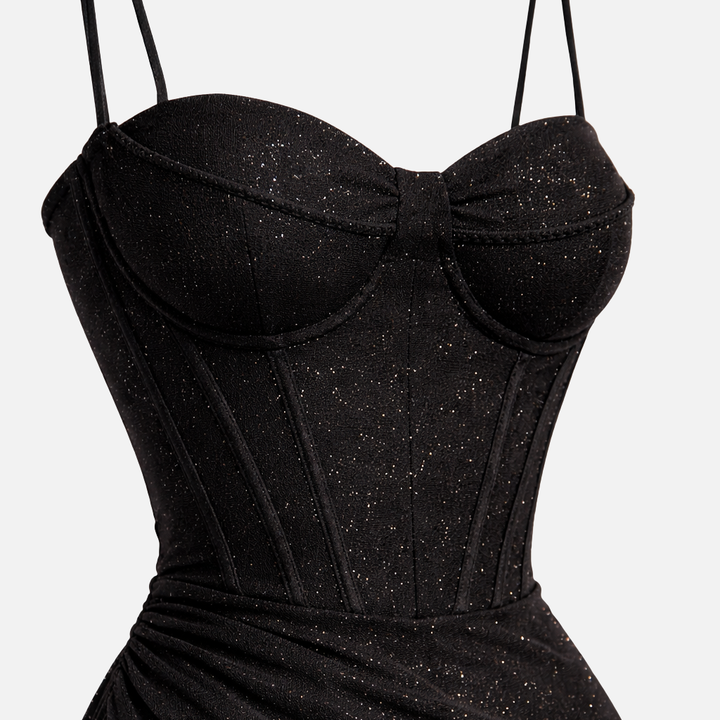 Korsett Maxi Kleid mit Schlitz für Damen