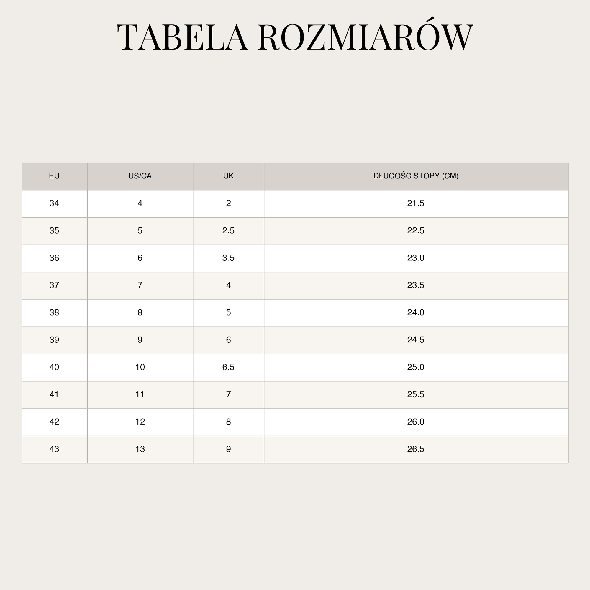 Size Chart