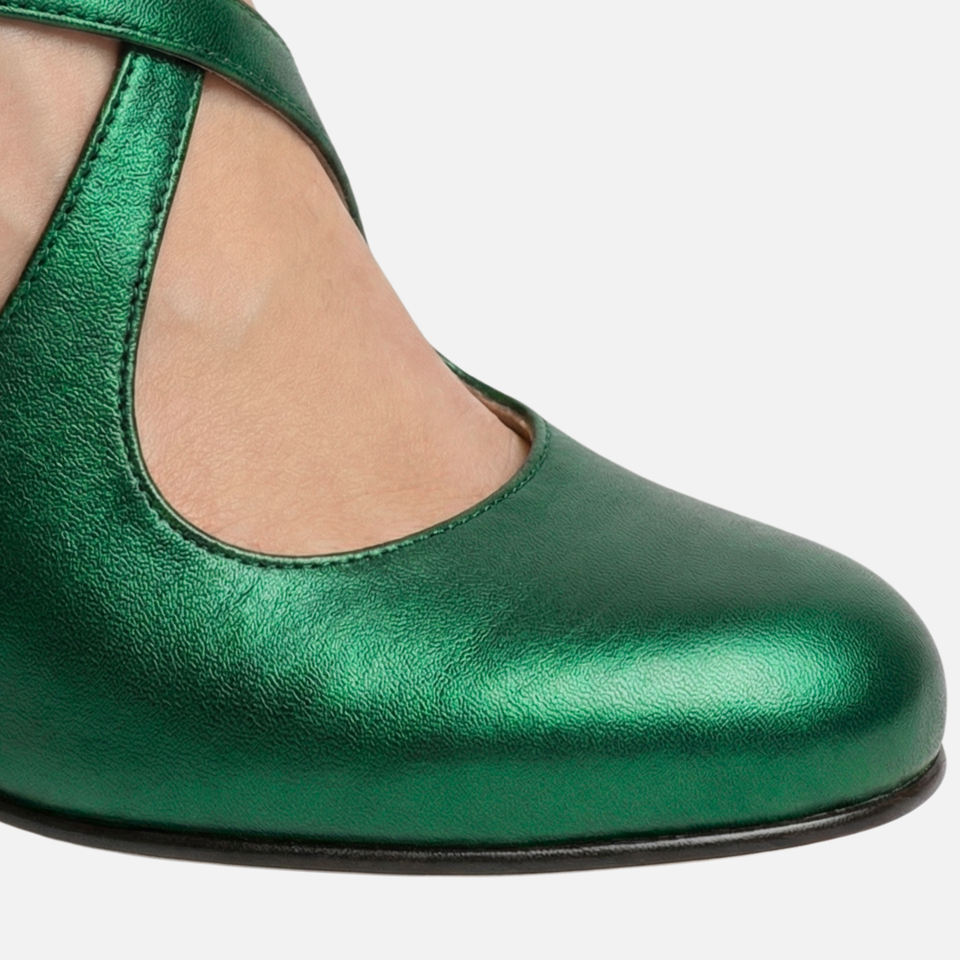 Kreuzriemen Pumps mit Blockabsatz fuer Damen 11