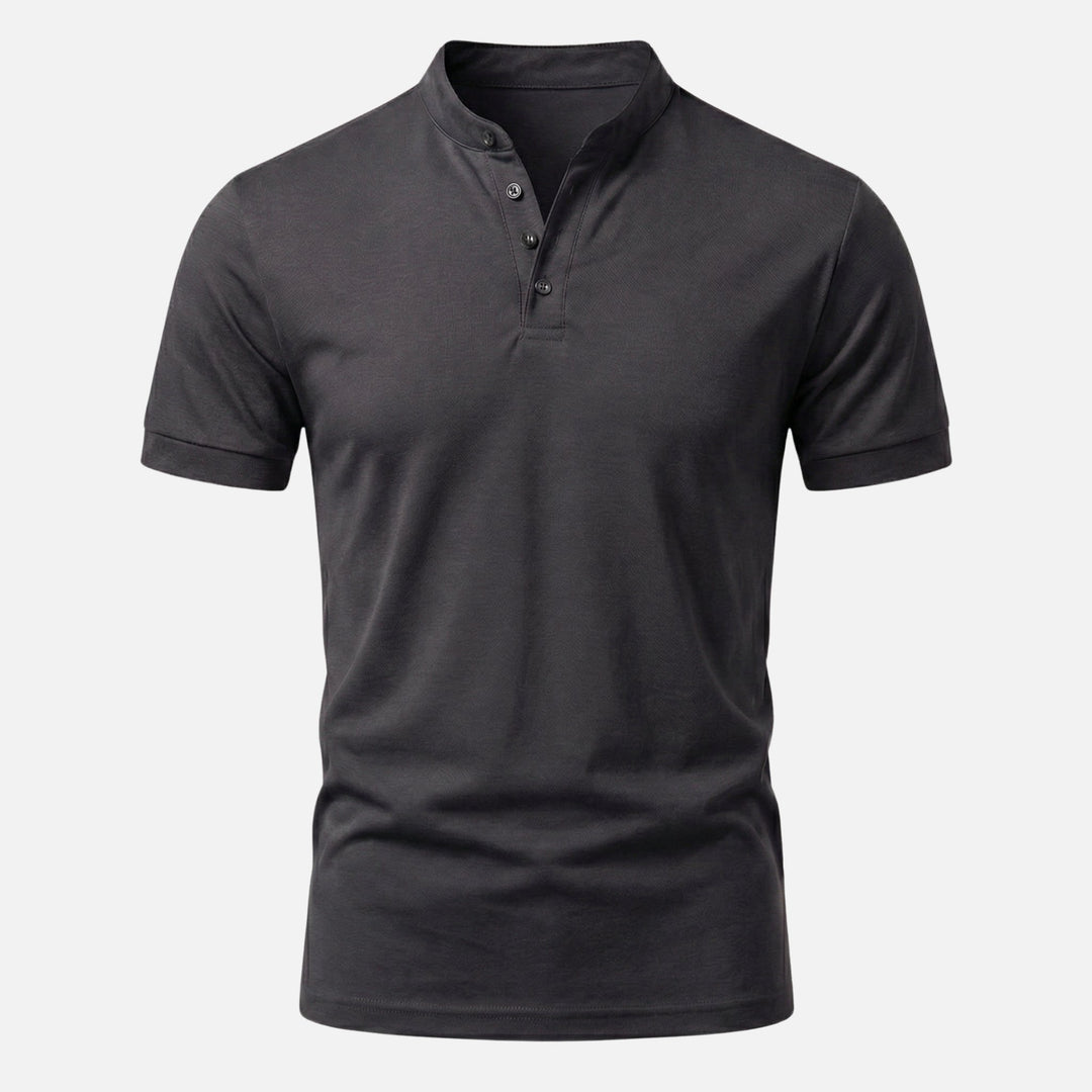 Körpernahes Jersey-Shirt mit Stehkragen für Herren