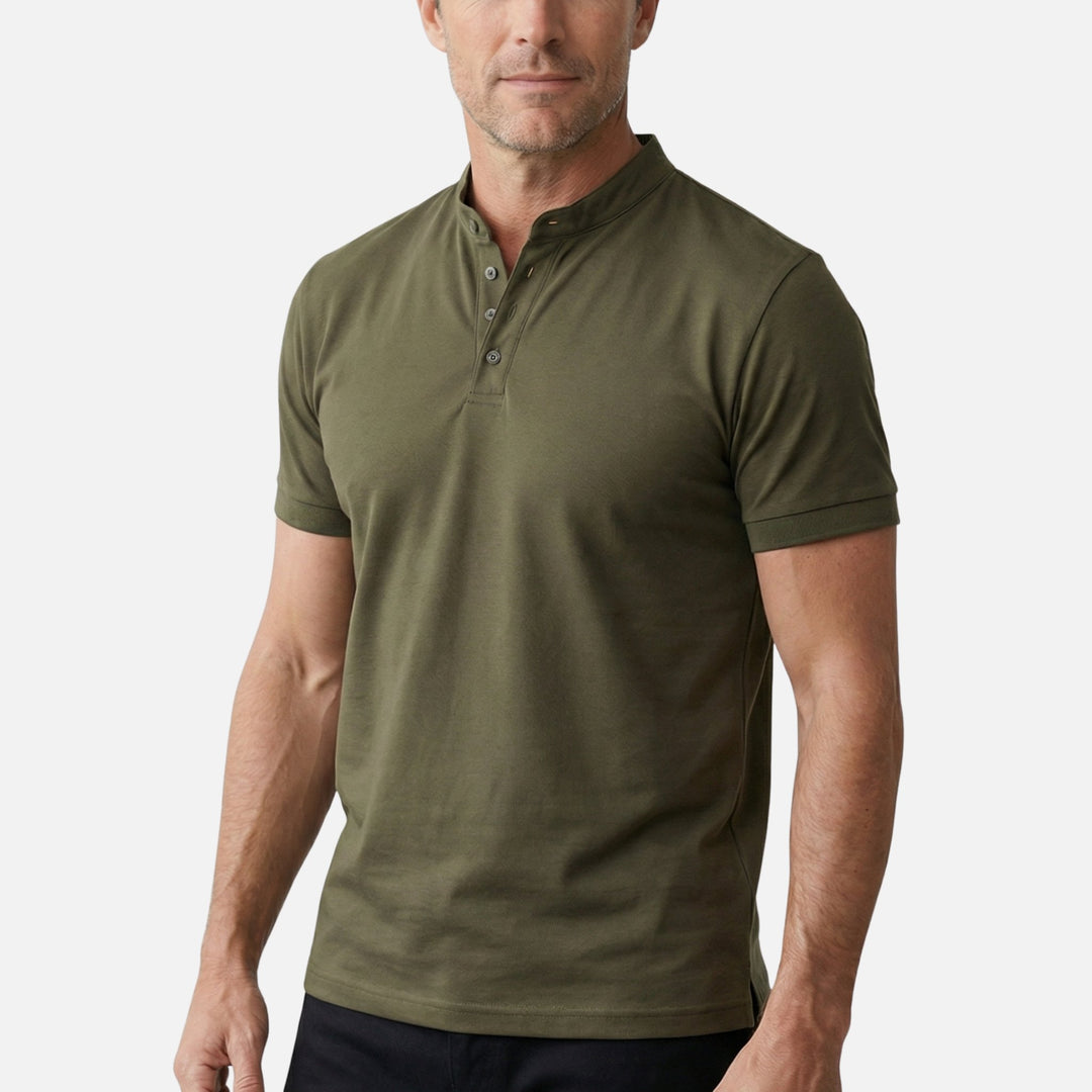 Körpernahes Jersey-Shirt mit Stehkragen für Herren